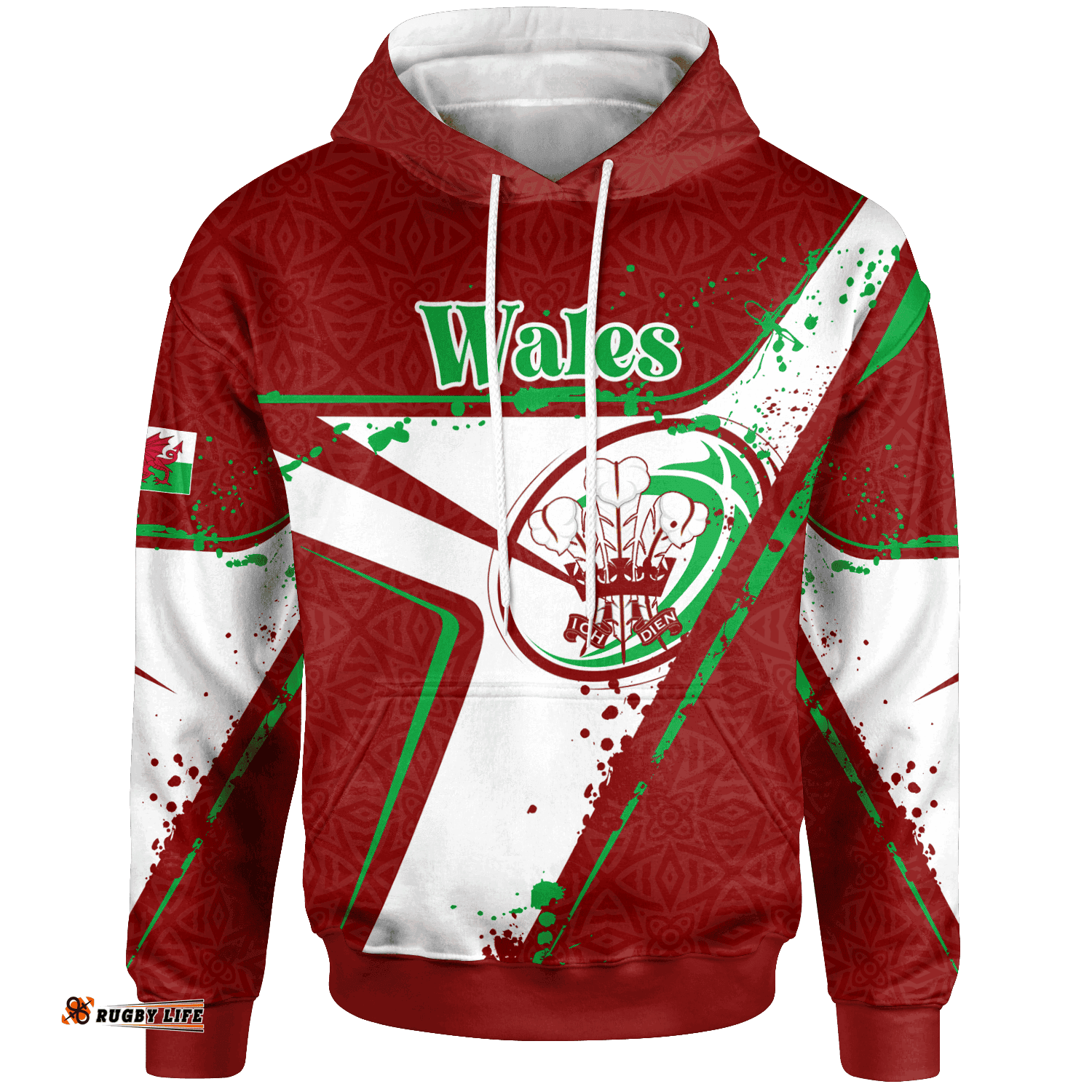 Custom Text Wales Rugby Personalised Hoodies Welsh Rugby