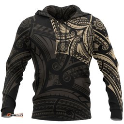 Tribal Hoodie, Polynesian Tattoo All Over Print Hoodie 08