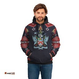 Saint Kitts and Nevis Christmas Hoodie Santa Claus Ho Ho Ho