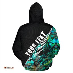 New Zealand Rugby Haka Fern Paua Shell Zip Hoodie, Custom Version