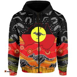 aboriginal flag zip hoodie map aussie