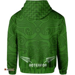 Maori Hoodie Green Aotearoa Tattoo