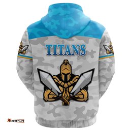 Custom Personalised Gold Coast Titans Hoodie Gladiator Camouflage