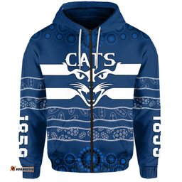 cats indigenous zip hoodie football geelong