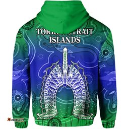 torres strait islands zip hoodie aboriginal art lizard symbol peace