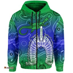 torres strait islands zip hoodie aboriginal art lizard symbol peace