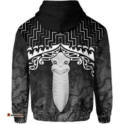 New Zealand Zip Up Hoodie, Poutama Maori Taiaha Mauri Zipper Hoodie Black