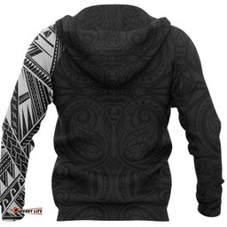 Maori Hoodie, New Zealand Tattoo Zip Up Hoodie