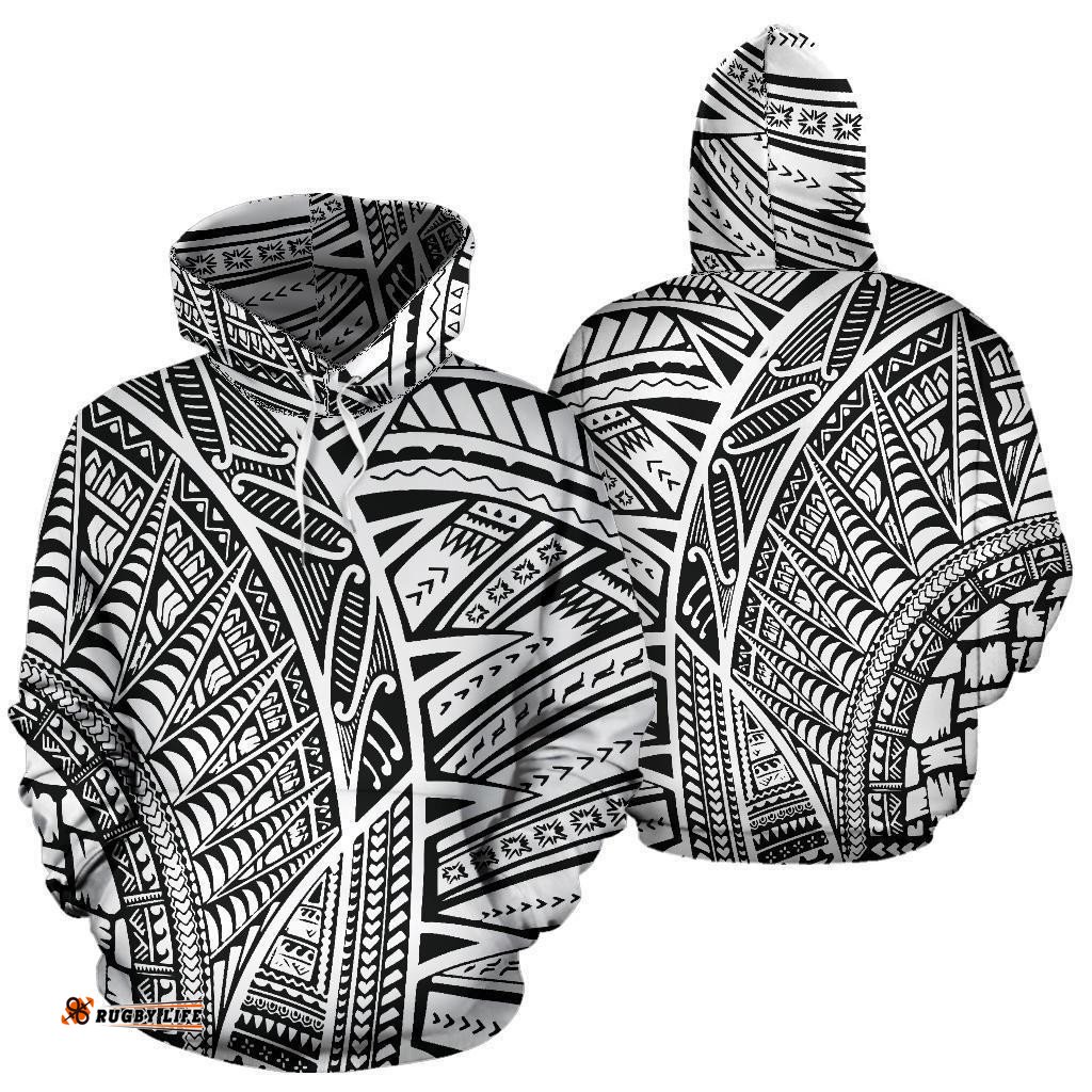 New Zealand Maori Hoodie Maori Full Tattoo All Over Hoodie