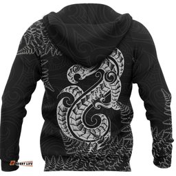Aotearoa Hoodie Manaia New Zealand All Over Print Hoodie Silver Fern