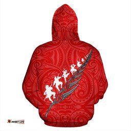 New Zealand Rugby Haka Fern All Over Print Hoodie