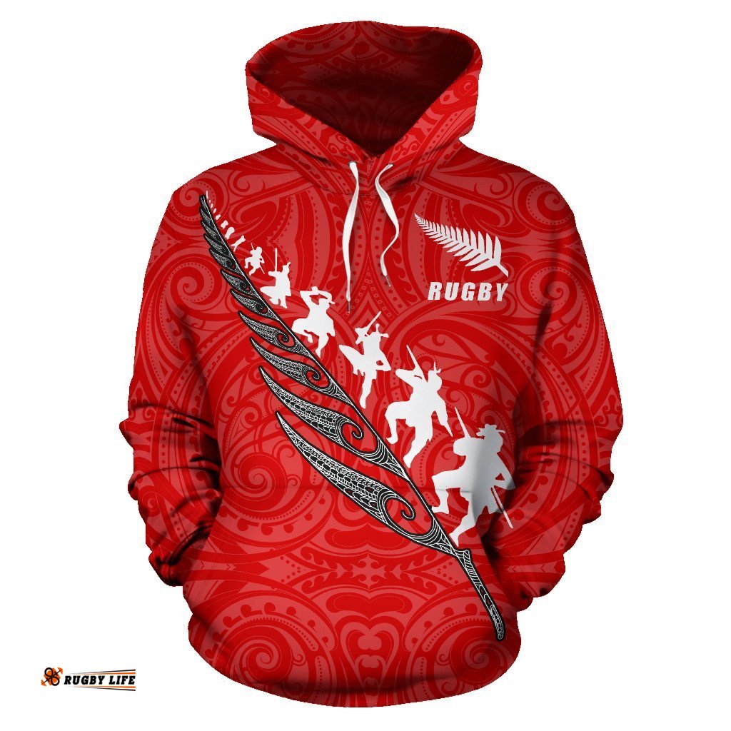 New Zealand Rugby Haka Fern All Over Print Hoodie