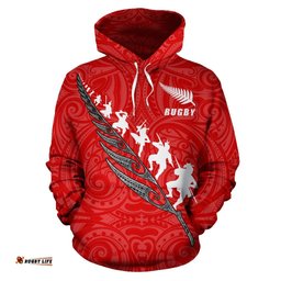 New Zealand Rugby Haka Fern All Over Print Hoodie