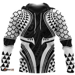 New Zealand Hoodie, Full Torso Aqua Pullover Hoodie White