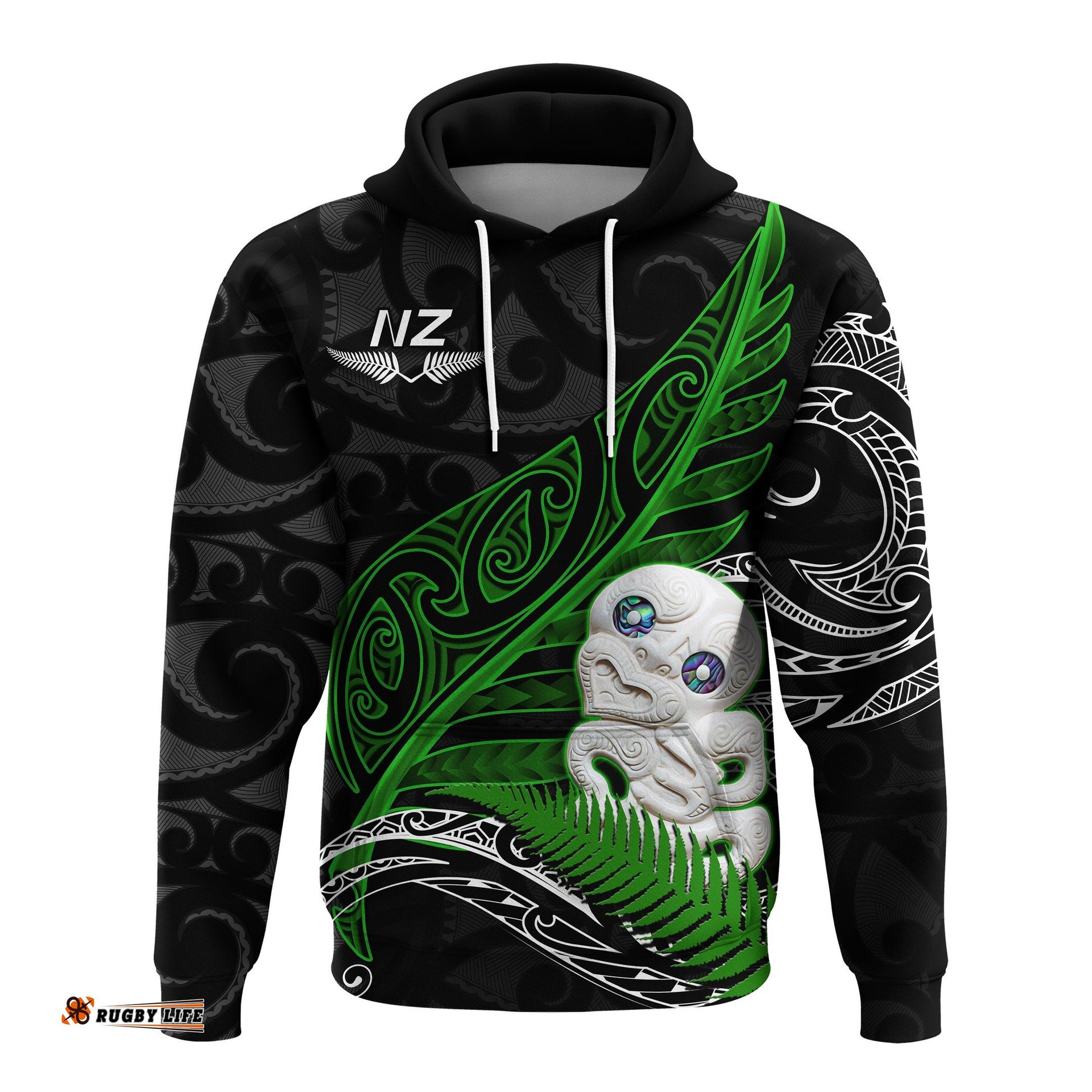 aotearoa maori hoodie hei tiki and fern