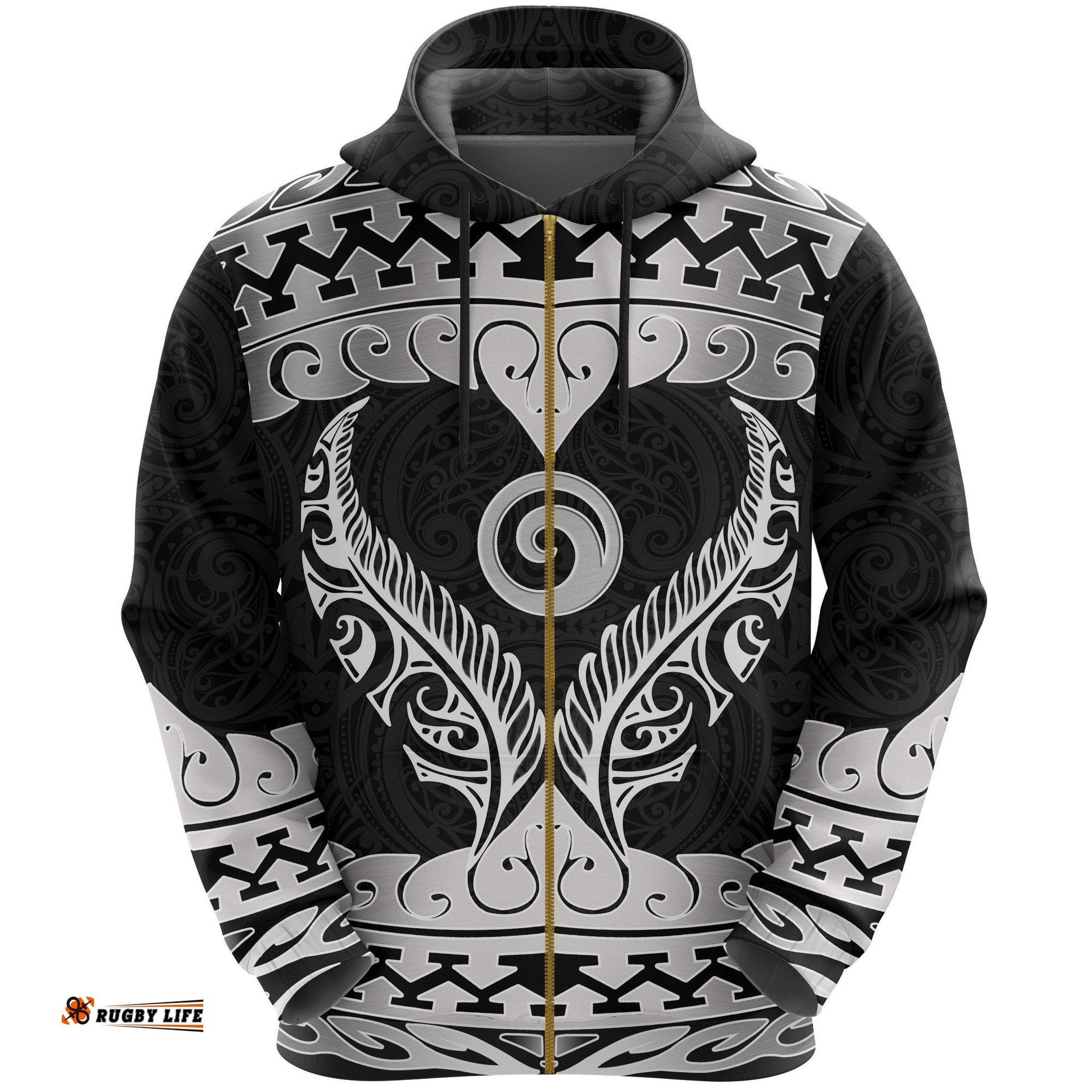 Aotearoa Zip Hoodie Koru Heart
