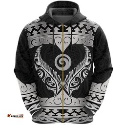 Aotearoa Zip Hoodie Koru Heart