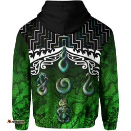 New Zealand Maori Zip Up Hoodie, Poutama Maori Symbols Zipper Hoodie
