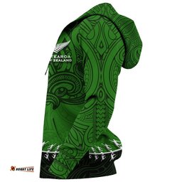 New Zealand Silver Fern Hoodie, Maori Manaia Rugby Player Pullover Hoodie
