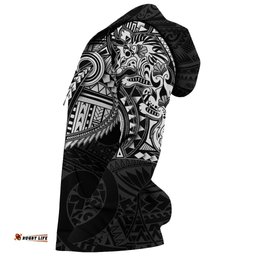 New Zealand Hoodie, Maori Tattoo Wolf Dragon Pullover Hoodie White