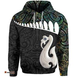 Aotearoa Hoodie Maori Manaia Paua Shell Pullover Hoodie