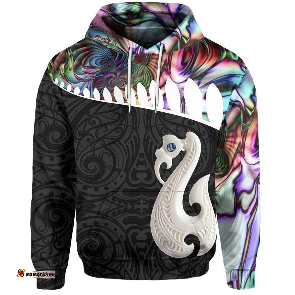 Aotearoa Hoodie, Maori Manaia Paua Shell Pullover Hoodie