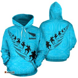 New Zealand Rugby Hoodie, Haka Fern Zip Up Hoodie 03