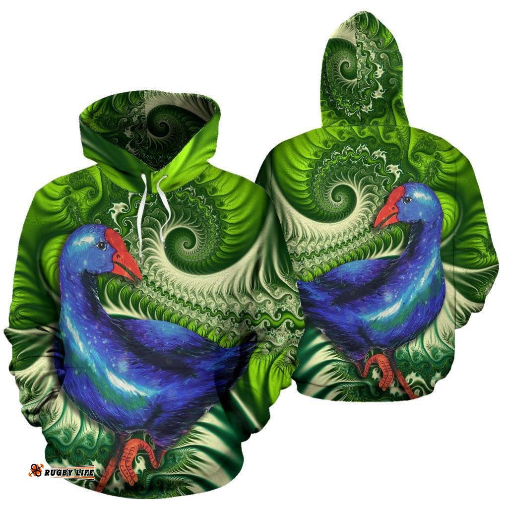 New Zealand Hoodie, Pukeko Koru Pullover Hoodie