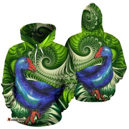 New Zealand Hoodie, Pukeko Koru Pullover Hoodie