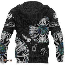 New Zealand Aotearoa Zip Hoodie, Maori Mangopare Paua Shell Zipper Hoodie