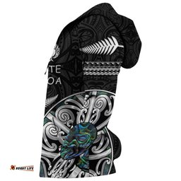 New Zealand Aotearoa Zip Hoodie, Maori Mangopare Paua Shell Zipper Hoodie