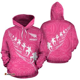 New Zealand Rugby Hoodie, Haka Fern Zip Up Hoodie 05