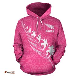 New Zealand Rugby Hoodie, Haka Fern Zip Up Hoodie 05