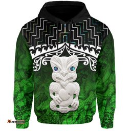 New Zealand Maori Hoodie, Poutama Hei Tiki Pullover Hoodie