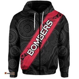 Essendon Bombers Zip Hoodie Black