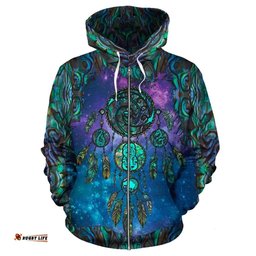 New Zealand Dreamcatcher Zip Hoodie Paua Shell