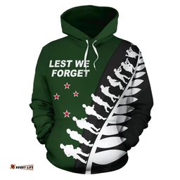 New Zealand Lest We Forget Hoodie, Poppies ANZAC Fern Pullover Hoodie 02