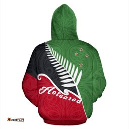 Kia Ora New Zealand With Silver Fern Hoodie Green
