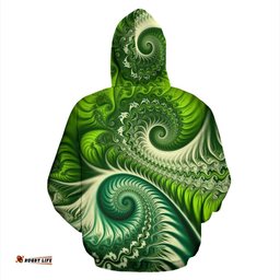 New Zealand Hoodie, Koru Fern Pullover Hoodie Abstract Style