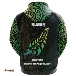 Lion Rugby Zip Hoodie, New Zealand Maori Full Zip Hoodie
