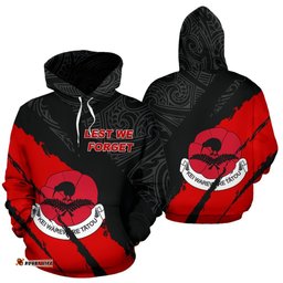 ANZAC Day New Zealand Hoodie, Kiwi Ferns Maori Pullover Hoodie