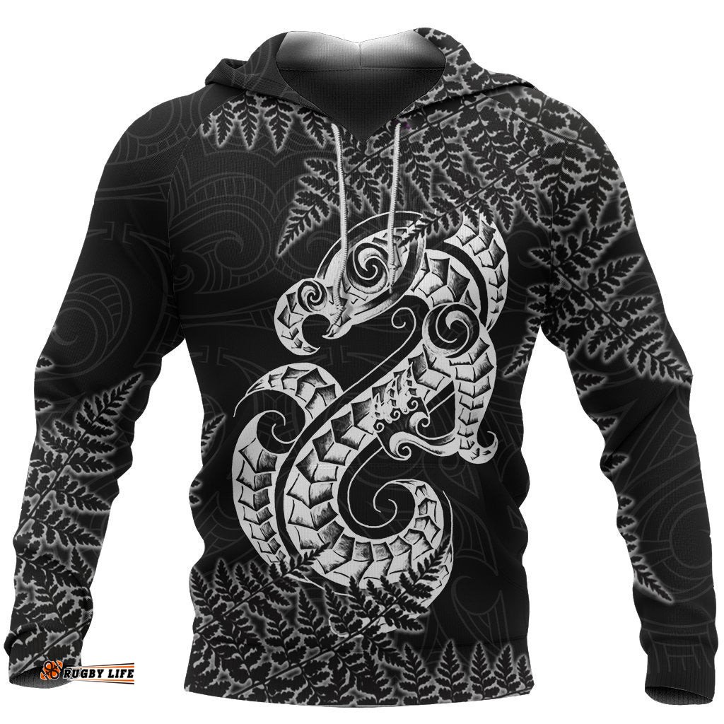 Aotearoa Zip Up Hoodie Manaia New Zealand Zipper Hoodie Silver Fern