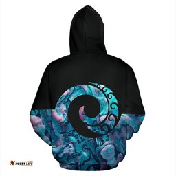 Paua Shell Koru New Zealand Zip Hoodie