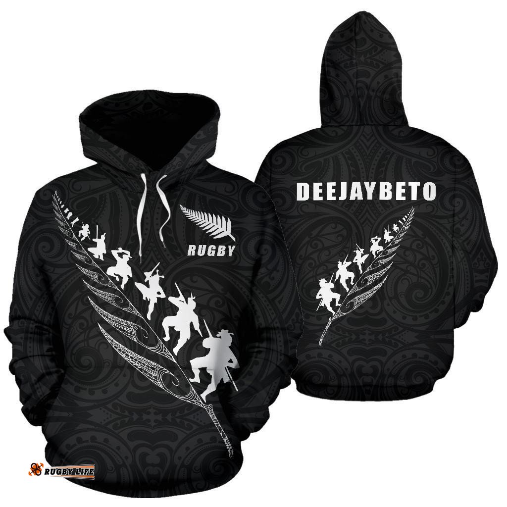Rugby Haka Fern Hoodie Deejaybeto