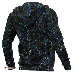 New Zealand Zip Up Hoodie, Maori Gods Zipper Hoodie, Tumatauenga God Of War Paua Shell
