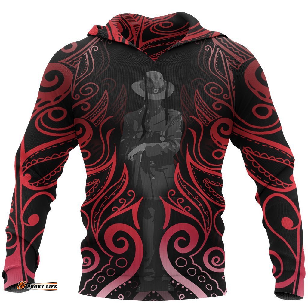 ANZAC New Zealand Hoodie, Light Silver Fern Pullover Hoodie