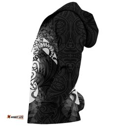New Zealand Maori Hoodie, Wairua Tattoo Turtle Pullover Hoodie White