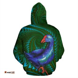 New Zealand Hoodie, Pukeko Koru Pullover Hoodie 02