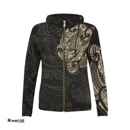 Maori Tattoo Hoodie, New Zealand Zip Up Hoodie