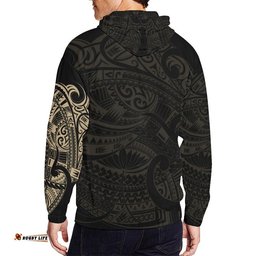 Maori Tattoo Hoodie, New Zealand Zip Up Hoodie